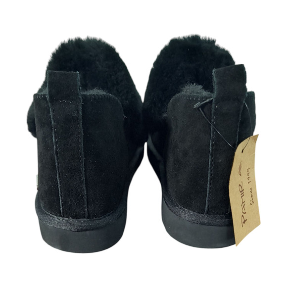 PAMIR Suede Shearling Ankle Booties Women's Size 9 Black Indoor Outdoor Boots - Picture 7 of 13